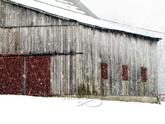 Hawkins Gate, Barn in Snow